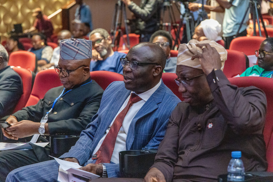 L-R: Dare Oluwatuyi - Chairman, Nigeria International Book Fair Trust; Gbadega Adedapo - Chairman, Reproduction Rights Society of Nigeria (REPRONIG) & Founder, Accessible Publishing; John Asein - Director-General, Nigeria Copyright Commission (NCC)
